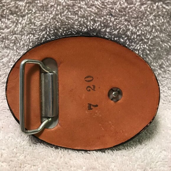 Vintage Buffalo Nickel Leather Belt Buckle - Western Cowboy Style - Picture 2 of 5